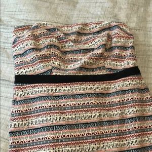 Strapless Print Dress